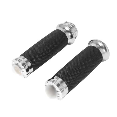 Motorradlenker Motorrad Schwarz Lenker 1'' 25mm Für Harley Sportster XL 883 1200 Touring Dyna Softail Road King Lenker Griffe(Chrome) von HYRHEV