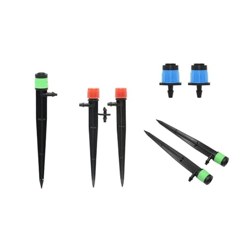 Automatischer Gartensprinkler 100Pcs 13cm 360 Grad Bewässerung Sprinkler Bubbler Einstellbare Strahler Stake Wasser Tropf 4/7mm Schlauch(D) von HYRTEFBN