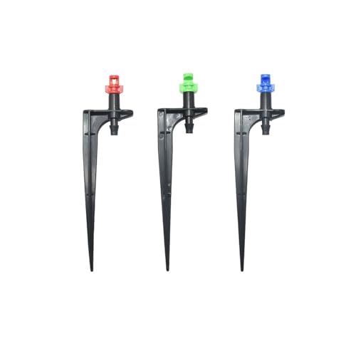 Automatischer Gartensprinkler 20 stücke 90/180/360 Grad Vernebelungsdüse 11 cm Stake 1/4 ''Barb Schlauchanschluss Gartenbewässerung Bewässerung Sprinkler Greenhous(A) von HYRTEFBN