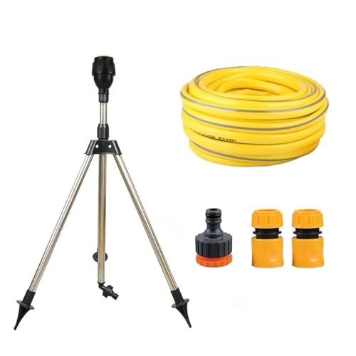 Automatischer Gartensprinkler 360-Grad-Garten-Automatik-Rotationssprinkler Edelstahl-Stativ-Set Bewässerungsständer Wasserstrahl Garten-Rasensprinkler-Werkzeug(0.5inch 600g) von HYRTEFBN