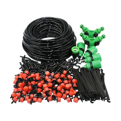 Automatischer Gartensprinkler 50M-20M DIY Tropfbewässerung Automatische Bewässerung Garten Blumentopf Tropfbewässerungs-Kits Einstellbare rote Tropfer(30M) von HYRTEFBN