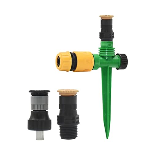 Automatischer Gartensprinkler Einstellbarer 360-Grad-Sprinkler Automatisches Garten-Rasenbewässerungs-Sprinklergerät mit Kunststoffdüsen-Spike-Unterstützung(D) von HYRTEFBN
