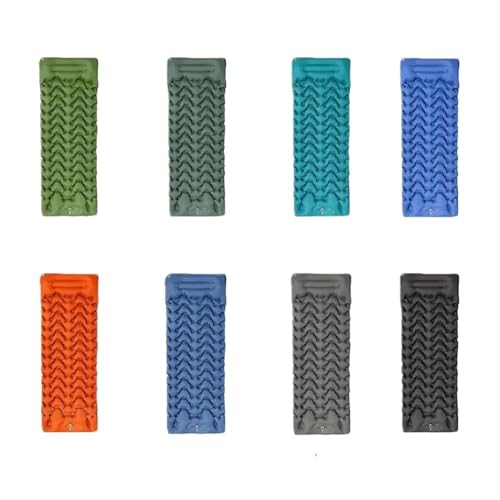 HYRTEFBN Camping-Luftmatratze 197x67x8CM Einzel Aufblasbare Isomatte Outdoor Picknick Selbstaufblasende Touristenmatratze Wanderpumpe Dicke 8CM(Peacock Blue) von HYRTEFBN