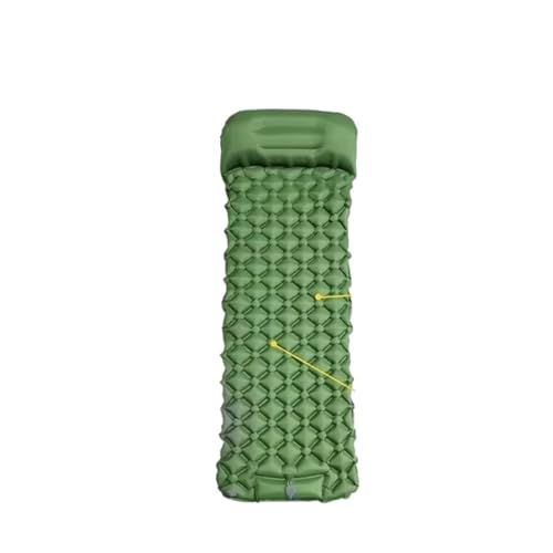 HYRTEFBN Camping-Luftmatratze Outdoor Camping Aufblasbare Luftmatten Isomatten Mit Kissen Rucksack Feldbett for Wandern Strand 190x60x5CM(Green) von HYRTEFBN