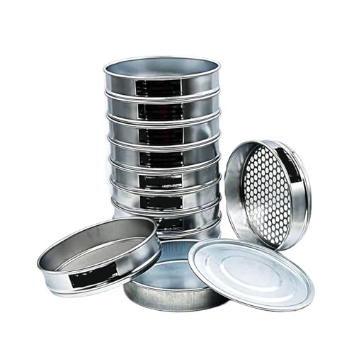 Prüfsieb Rundloch-Probensieb R20cm Öffnung 0,075-60mm Deckel & Boden 11PCS von HYRTEFBN