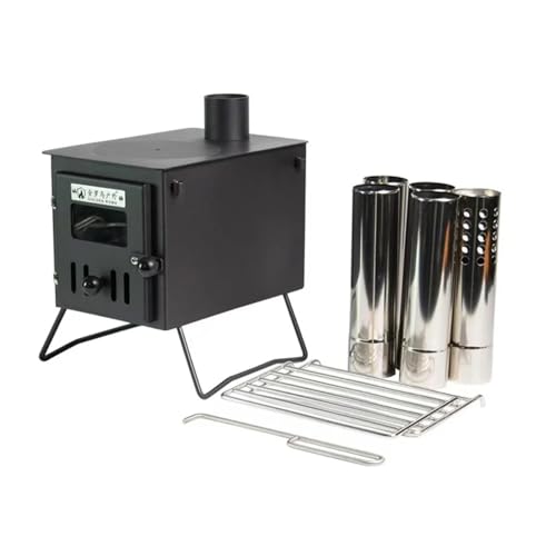 Tragbarer Holzofen Camping Brennholzofen Tragbarer Holzofen Schwärzungsstil Zelt Camping Picknick Heizung Brennholzofen von HYRTEFBN