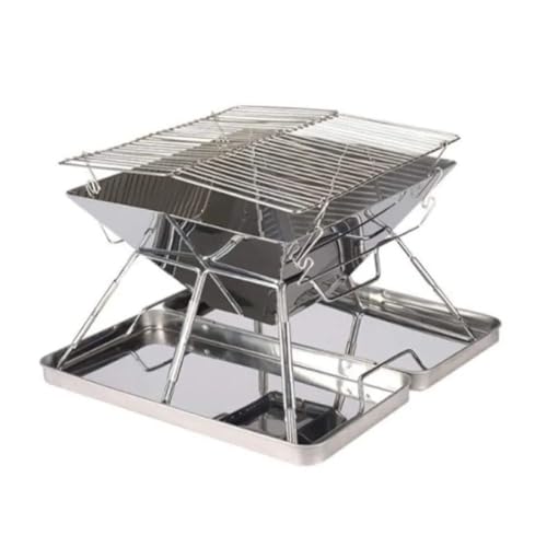 Tragbarer Holzofen Camping Feuerstelle Lagerfeuer Grill BBQ Herd Outdoor Holz Herd Brenner Tragbare Camping Grill(49.5X45.5X22cm) von HYRTEFBN