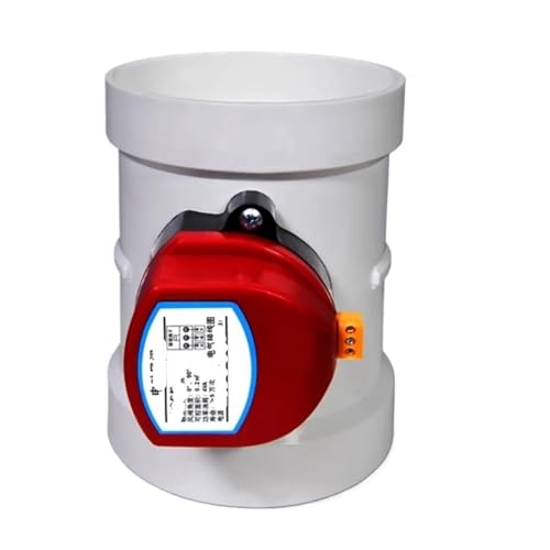 lüftungsklappe elektrisch 220 V 12 V Elektrisches Dämpfer-Rückschlagventil aus PVC-Kunststoff 51/63/76/110/160/200 mm Luftvolumen-Entlüftungsregler for Belüftungsrohr(110mm,DC12V) von HYRTEFBN