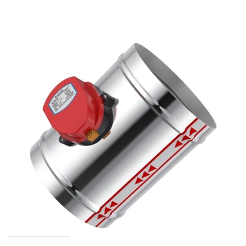 lüftungsklappe elektrisch 220 V 24 V 12 V 1Nm Stellantrieb Luftdämpferventil Elektrischer Luftkanal Motorisierte Dämpfer Belüftungsrohrventil 60-200 mm Edelstahl(80mm,DC24V) von HYRTEFBN