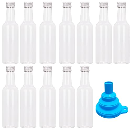 HYRYC Kleine Shot Flaschen zum Befüllen 100ml Mini Fläschchen Kunststoff Likörflaschen Wiederverwendbare Schnapsflasche für Hochzeiten Partys und Kreative Kunstprojekte 12stk (12, 100ML) von HYRYC