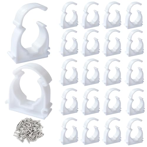 Klemmschelle M32 Rohrclips 24stk Rohrklemme Rohr-Klemmschellen Rohrschelle Schlauchklemmen Mit Schrauben für Isorohr Stangenrohr Leerrohr Schläuche (M32) von HYRYC
