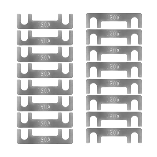 Streifensicherungen Blattsicherung Flachsicherungsstreifen 16 Stk Auto Sicherung 30A 40A 50A 60A 70A 80A 100A 110A 125A 150A Maximale Spannung bis 32V, für PKW Wohnmobil (150A) von HYRYC