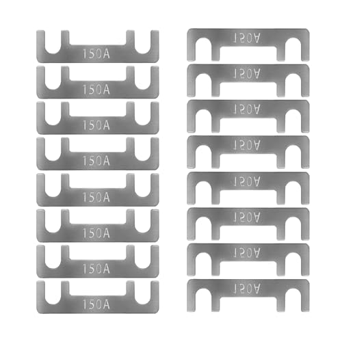 Streifensicherungen Blattsicherung Flachsicherungsstreifen 16 Stk Auto Sicherung 30A 40A 50A 60A 70A 80A 100A 110A 125A 150A Maximale Spannung bis 32V, für PKW Wohnmobil (150A) von HYRYC