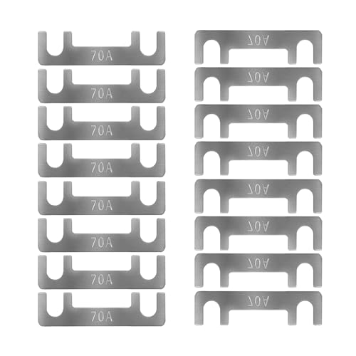 Streifensicherungen Blattsicherung Flachsicherungsstreifen 16 Stk Auto Sicherung 30A 40A 50A 60A 70A 80A 100A 110A 125A 150A Maximale Spannung bis 32V, für PKW Wohnmobil (70A) von HYRYC