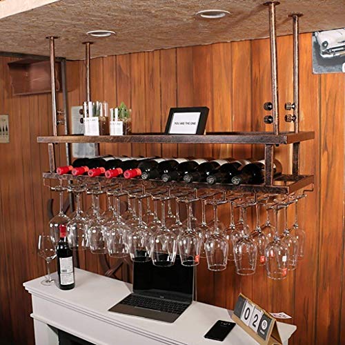 HYSJDMNC 3 Schichten Eisenhänge Weinglas Rack Weinregal Decke Dekoration Regal für Bars Restaurants Küchen Lagerung/Messing/80 * 30 cm YYuan HYSJDMNC 3 Schichten Eisenhänge Weinglas Rack Weinregal Decke Dekoration Regal für Bars Restaurants Küchen Lagerung/Messing/80 * 30 cm YYuan von HYSJDMNC