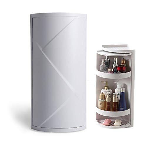 HYSJDMNC 360 Grad rotierendes Badezimmerecksregal 4 -Tier -Lagerschrank mit Küchentuchhalter Multi -Layer -Lagerregal Grau Grau YYuan HYSJDMNC 360 Grad rotierendes Badezimmerecksregal 4 -Tier -Lagerschrank mit Küchentuchhalter Multi -Layer -Lagerregal Grau Grau YYuan von HYSJDMNC