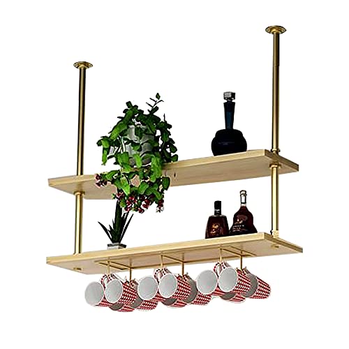 HYSJDMNC Deckenregal 2-Layer-Deckenweinregal, hängende schwimmende Regale Wasserpfeifenhalterung, zur Ausstellung Rotwein/Weinglas/Pflanz YYuan HYSJDMNC Deckenregal 2-Layer-Deckenweinregal, hängende schwimmende Regale Wasserpfeifenhalterung, zur Ausstellung Rotwein/Weinglas/Pflanz YYuan von HYSJDMNC