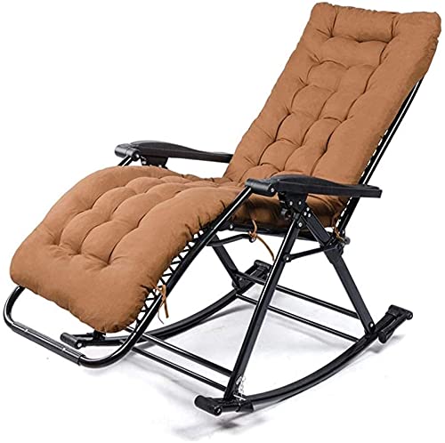 HYSJDMNC Deckstuhl Liegeklapper Deck Stuhl gepolsterte Schwerkraftstühle Sitzverstellbarer Patio Lounge Liege Stuhl Hoffnung (Kaffee One Size) YYuan von HYSJDMNC