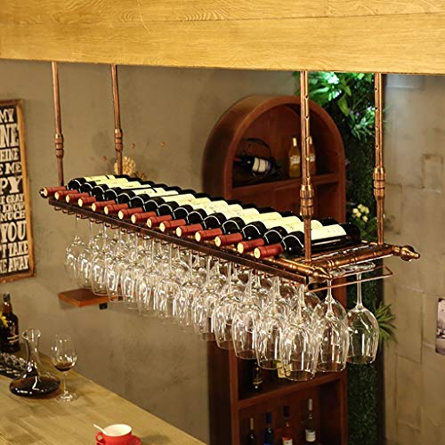 HYSJDMNC Glasweinglas Rahmen Hänge Rotwein Stemware Racks, Deckenmontage Hängende Weinflaschenhalter Metallgechs Weinglas Rack Schwarz, Weinständer/Schwarz/120 * 30 cm YYuan HYSJDMNC Glasweinglas Rahmen Hänge Rotwein Stemware Racks, Deckenmontage Hängende Weinflaschenhalter Metallgechs Weinglas Rack Schwarz, Weinständer/Schwarz/120 * 30 cm YYuan von HYSJDMNC