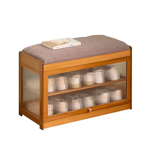 HYSJDMNC Holzspeicherschuhwechsel, mulifunktionaler Schuhwechsel Schritthocker Leicht luxuriöser High-End-Schuhhocker für Wohnzimmer Schlafzimmer Eingangsbüro, 70 cm, Brown YYuan von HYSJDMNC