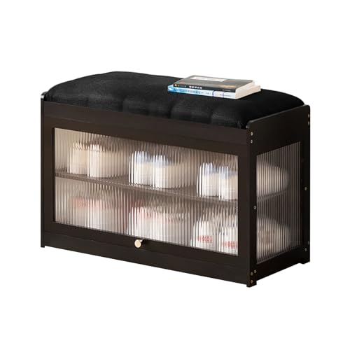 HYSJDMNC Holzspeicherschuhwechsel, mulifunktionaler Schuhwechsel Schritthocker Leicht luxuriöser High-End-Schuhhocker für Wohnzimmer Schlafzimmer Eingangsbüro, 70 cm, Schwarz YYuan von HYSJDMNC