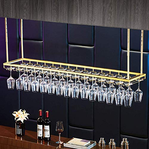 HYSJDMNC Industrielle 2-Tier-Deckenweinregale mit Tassenhalter Metall Deckenbar Weinglas Rack Verstellbare Höhe für Küchen/Bar/Restaurant Rack/#1/80 cm (31,5 Zoll) YYuan von HYSJDMNC