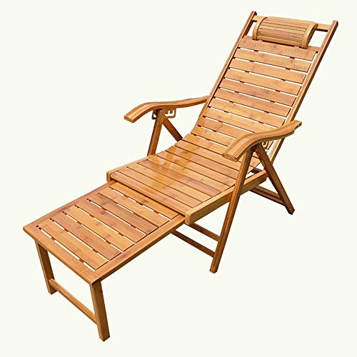 HYSJDMNC Klappstuhl Klappbare Teleskopbambusstuhl Indoor und Außenstuhl im Freien Siesta Lounge Stuhl älterer Freizeitstuhl Strandstuhl Strandstuhl YYuan von HYSJDMNC