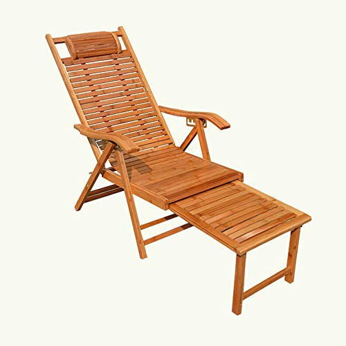 HYSJDMNC Klappstuhl Klappbare Teleskopbambusstuhl Indoor und Außenstuhl im Freien Siesta Lounge Stuhl älterer Freizeitstuhl Strandstuhl Strandstuhl YYuan von HYSJDMNC