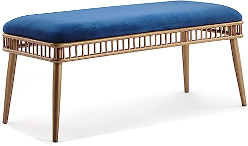 HYSJDMNC Ottomanhocker Moderner Metall Samt Ottomane Bank Multifunktion gepolsterte Schuhbank für Wohnzimmer Schlafzimmer Eingangsflur-schwarzes Black-Bein 120x40x45cm (47x16x18in) (120x40x45c YYuan von HYSJDMNC