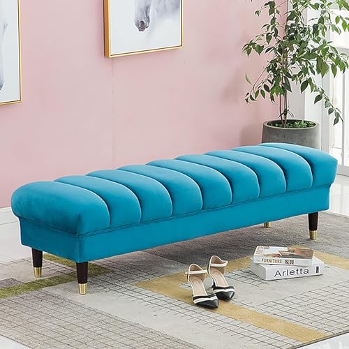 HYSJDMNC Ottomanhocker moderner Ottoman rechteckiger Bank Akzent Airvet Polsterer Fußhockerschuhschuhschuh für Wohnzimmer Schlafzimmer Eingangsflur-Roge 80x45x45 cm (31x18x18inch) (100x) (100x YYuan von HYSJDMNC