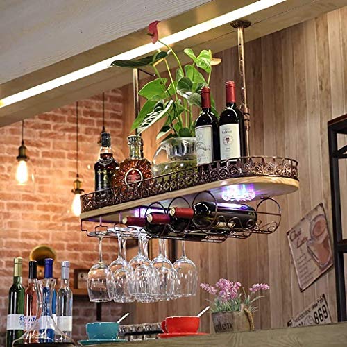 HYSJDMNC Weinausstellungsregal, Rotweinregal Rack Wine Glas BRAY RAME Hang Retro BOUBLE YYuan von HYSJDMNC