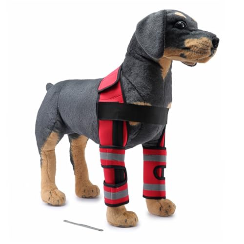HYSMF Bandage Hund vorderbein für Schulter und Vorderbein, Hunde-Ellbogenbandage bei Schulterluxation, Druckstellen, Ellenbogenverletzungen und Stabilitätsverlust durch Arthritis,Red-M HYSMF Bandage Hund vorderbein für Schulter und Vorderbein, Hunde-Ellbogenbandage bei Schulterluxation, Druckstellen, Ellenbogenverletzungen und Stabilitätsverlust durch Arthritis,Red-M von HYSMF