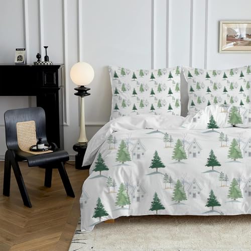 HYSNKSM Bettwäsche 135x200 Grün Bettwäsche Sets 3Teilig Mikrofaser Bettbezug 135 x 200 und 2 Kissenbezug 80x80 cm Kuschelige Bettbezüge Weihnachtsbaum mit Reißverschlusd103 HYSNKSM Bettwäsche 135x200 Grün Bettwäsche Sets 3Teilig Mikrofaser Bettbezug 135 x 200 und 2 Kissenbezug 80x80 cm Kuschelige Bettbezüge Weihnachtsbaum mit Reißverschlusd103 von HYSNKSM