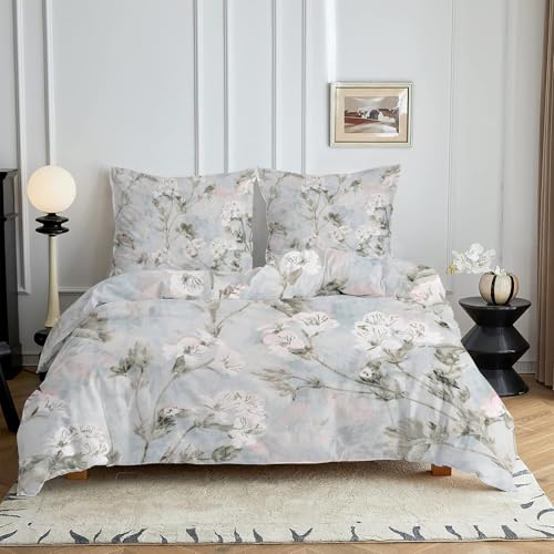 HYSNKSM Bettwäsche 155x220 Weiß Bettwäsche Sets 3Teilig Mikrofaser Bettbezug 155 x 220 und 2 Kissenbezug 80x80 cm Kuschelige Bettbezüge Pflanzen Blumen mit Reißverschlusc4398 HYSNKSM Bettwäsche 155x220 Weiß Bettwäsche Sets 3Teilig Mikrofaser Bettbezug 155 x 220 und 2 Kissenbezug 80x80 cm Kuschelige Bettbezüge Pflanzen Blumen mit Reißverschlusc4398 von HYSNKSM
