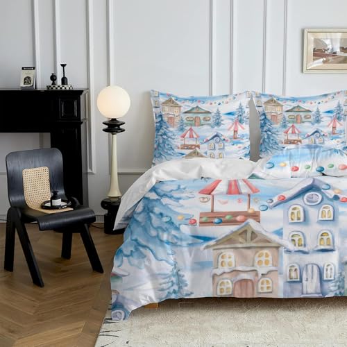 HYSNKSM Bettwäsche 200x220 Blau Bettwäsche Sets 3Teilig Mikrofaser Bettbezug 200 x 220 und 2 Kissenbezug 80x80 cm Kuschelige Bettbezüge Schlossmuster mit Reißverschlusd93 HYSNKSM Bettwäsche 200x220 Blau Bettwäsche Sets 3Teilig Mikrofaser Bettbezug 200 x 220 und 2 Kissenbezug 80x80 cm Kuschelige Bettbezüge Schlossmuster mit Reißverschlusd93 von HYSNKSM