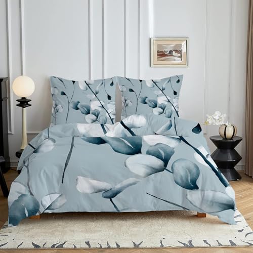 HYSNKSM Bettwäsche 200x220 Petrolgrau Bettwäsche Sets 3Teilig Mikrofaser Bettbezug 200 x 220 und 2 Kissenbezug 80x80 cm Kuschelige Bettbezüge BläTter mit Reißverschlusc4368 HYSNKSM Bettwäsche 200x220 Petrolgrau Bettwäsche Sets 3Teilig Mikrofaser Bettbezug 200 x 220 und 2 Kissenbezug 80x80 cm Kuschelige Bettbezüge BläTter mit Reißverschlusc4368 von HYSNKSM
