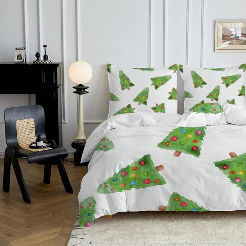 HYSNKSM Bettwäsche 220x240 Grün Bettwäsche Sets 3Teilig Mikrofaser Bettbezug 220 x 240 und 2 Kissenbezug 80x80 cm Kuschelige Bettbezüge Weihnachtsbaum mit Reißverschlusd108 HYSNKSM Bettwäsche 220x240 Grün Bettwäsche Sets 3Teilig Mikrofaser Bettbezug 220 x 240 und 2 Kissenbezug 80x80 cm Kuschelige Bettbezüge Weihnachtsbaum mit Reißverschlusd108 von HYSNKSM