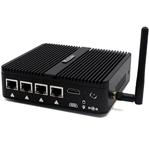 HYSTOU Lüfterloser Industriecomputer Intel Celeron J4125 Prozessor 8GB DDR4 512GB SSD Mini PC Windows 10 Pro 4 x Intel I210 Gigabit LAN OPNsense Router Firewalls 4K HDMI Ausgang Wifi2.4G+5.0G BT HYSTOU Lüfterloser Industriecomputer Intel Celeron J4125 Prozessor 8GB DDR4 512GB SSD Mini PC Windows 10 Pro 4 x Intel I210 Gigabit LAN OPNsense Router Firewalls 4K HDMI Ausgang Wifi2.4G+5.0G BT von HYSTOU