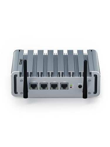 HYSTOU Firewall Mini PC, Firewall Router, J4125 Mini PC lüfterloser, Router PC, Mini Server, OPNsense Handware, 2,5GbE Industrie PC, VPN, AES-NI, kompatibel mit OPNsense, Pfsense (8GB Ram/128GB SSD) von HYSTOU