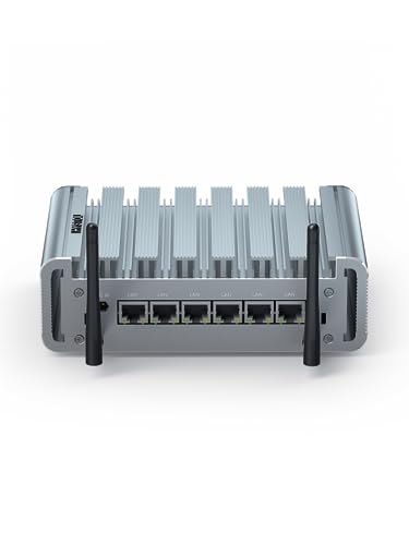 HYSTOU Firewall Mini PC, Micro Firewall Appliance, Celeron J4125, OPNsense Firewall, Netzwerkserver, VPN, Router PC, 6 LAN I225-V 2,5 GbE Lüfterloser OPNsense Mini PC KEIN RAM KEIN Speicher von HYSTOU