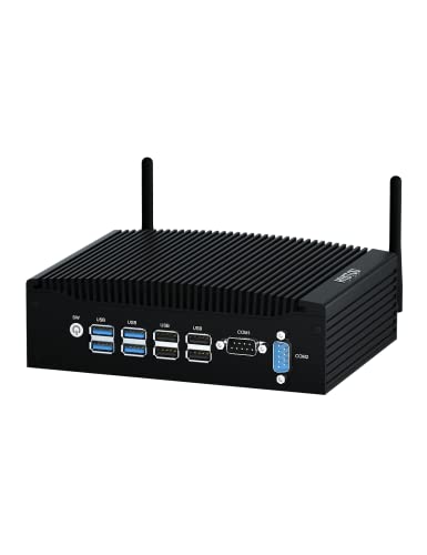 HYSTOU Lüfterloser Industrie Mini PC i5 7300U, Fanless Mini PC 16GB Ram DDR4 512GB SSD 4K Doppel Display Mini Computer, Vesa Halterung, Dual Gigabit LAN, Ubuntu/Linux Mini PC Windows 10 Pro von HYSTOU