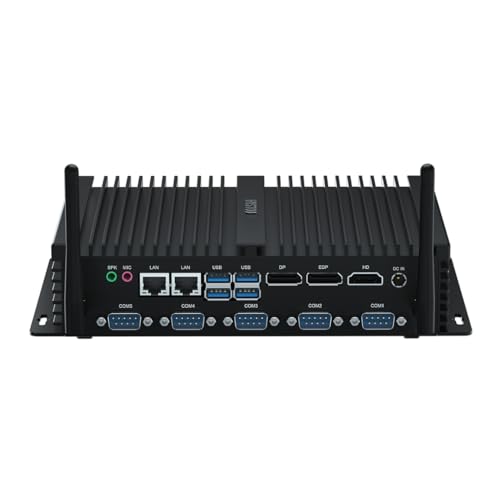 HYSTOU Mini PC Windows 11 Pro, lüfterloser Mini PC i7 8550U (bis zu 4.0GHz) 64GB DDR4 512GB SSD Industrie Computer, 4K-Dreifachanzeige Lüfterloser Industrie PC, WIFI2.4G+5.0G, 6RS232 COM Office PC von HYSTOU