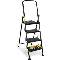 HYTAMA platzsparender klappbarer Leiterhocker "BLACK MAX" mit rutschfesten Stufen und weichem Gummigriff fur Sicherheit, maximale Tragkraft 150 kg (4 von HYTAMA TOOLS
