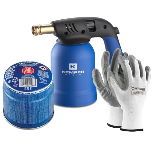 Kemper Schweißbrenner + 1 sichere Butangasflasche + 1 Handschuhe von HYTAMA TOOLS