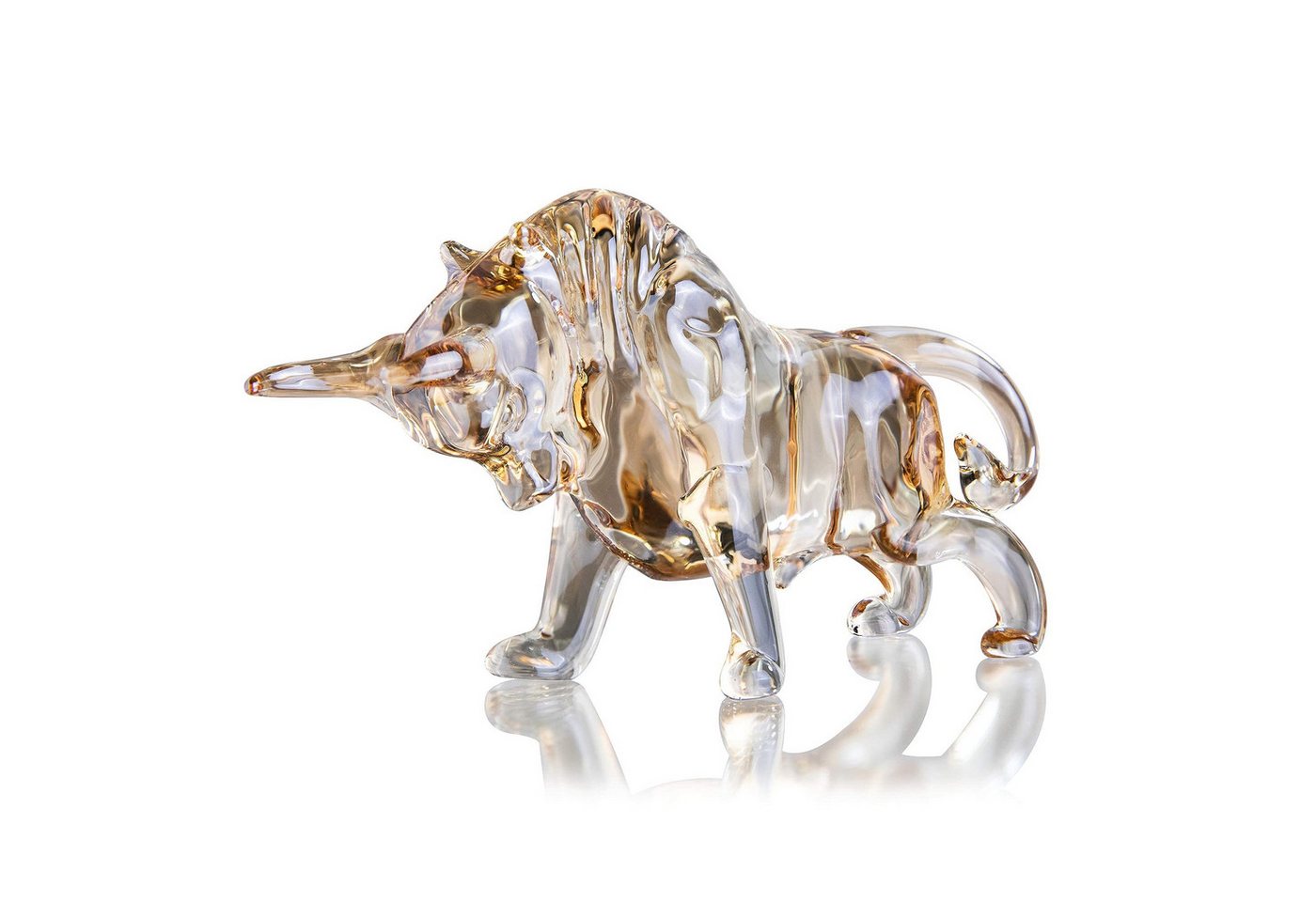 HYTIREBY Tierfigur Kristall Wall Street Stier Figur Glas FengShui Skulptur (1 St), Home Office Schreibtisch dekorative Verzierung von HYTIREBY