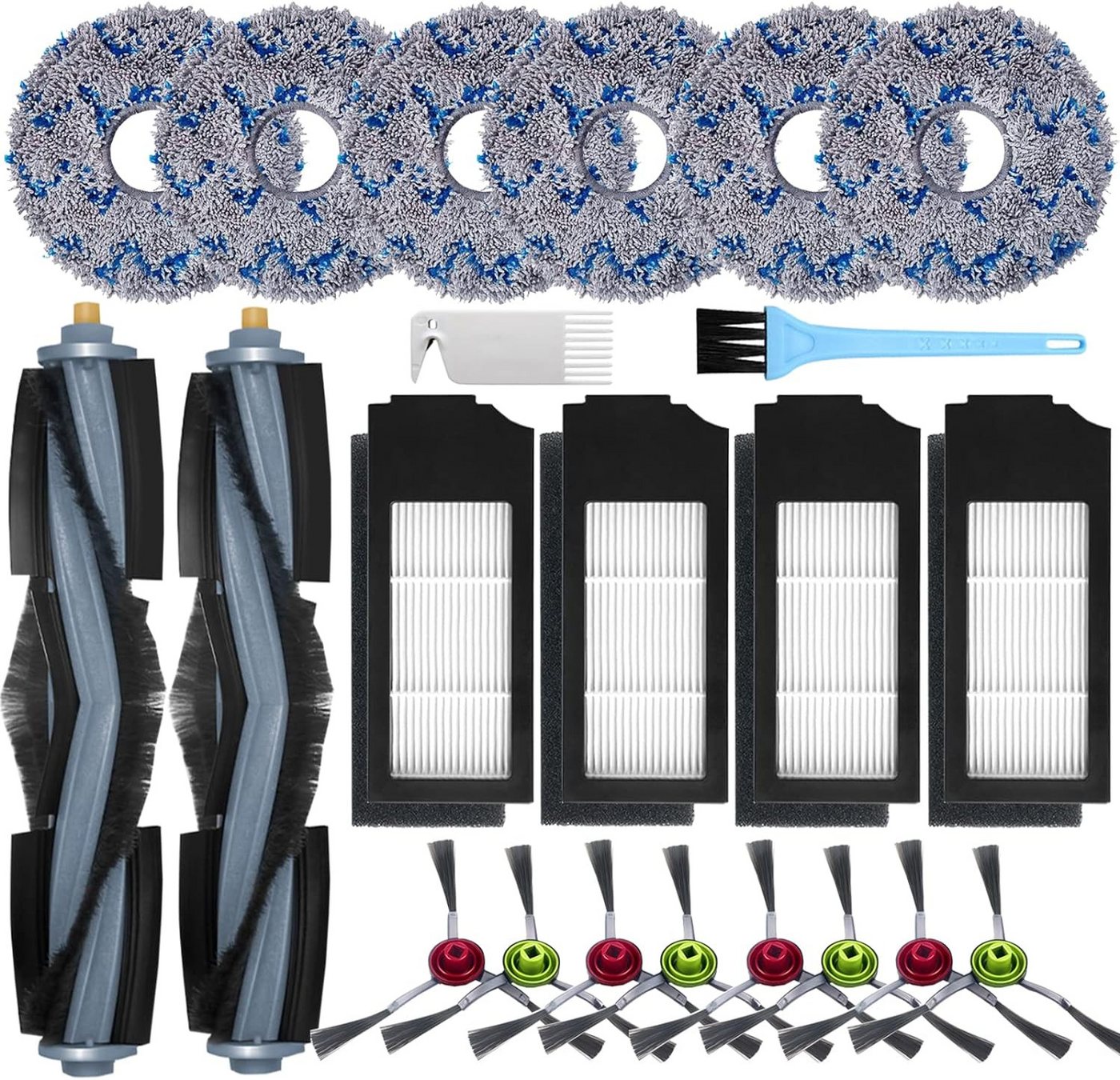 HYTIREBY Saugroboter Zubehör-Set Staubsauger Zubehör für Ecovacs Deebot X1 Omni / X1 e Omni / X1 Turbo, Zubehör für Ecovacs Deebot X1 Omni / X1 e Omni / X1 Turbo serie Saugroboter, (22-tlg), Staubsauger Ersatzteile von HYTIREBY