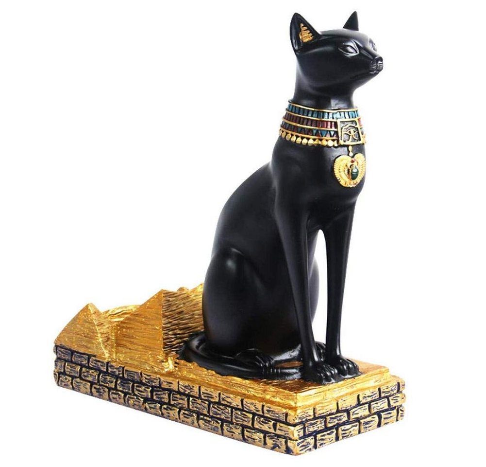 HYTIREBY Skulptur Ägyptische Katzenstatue, Eleganter Hund, Ornament, Arbeitsplatte (1 St), Retro-Weinhalter Ägyptische Katze Gott Weinhalter von HYTIREBY