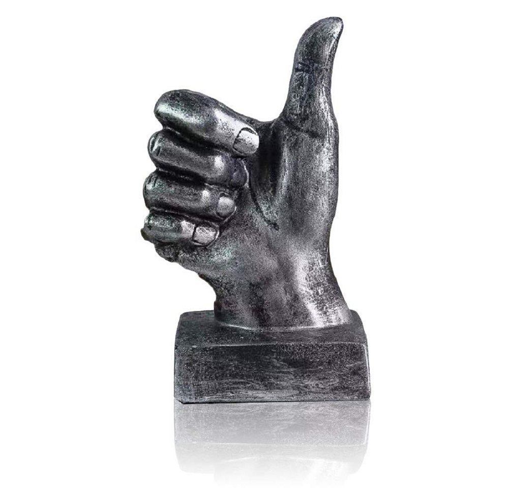 HYTIREBY Skulptur Hand Skulptur Dekor Finger Statue Harz Schreibtisch Dekorationen (1 St), für Zuhause & Büro - Daumen hoch Skulptur von HYTIREBY