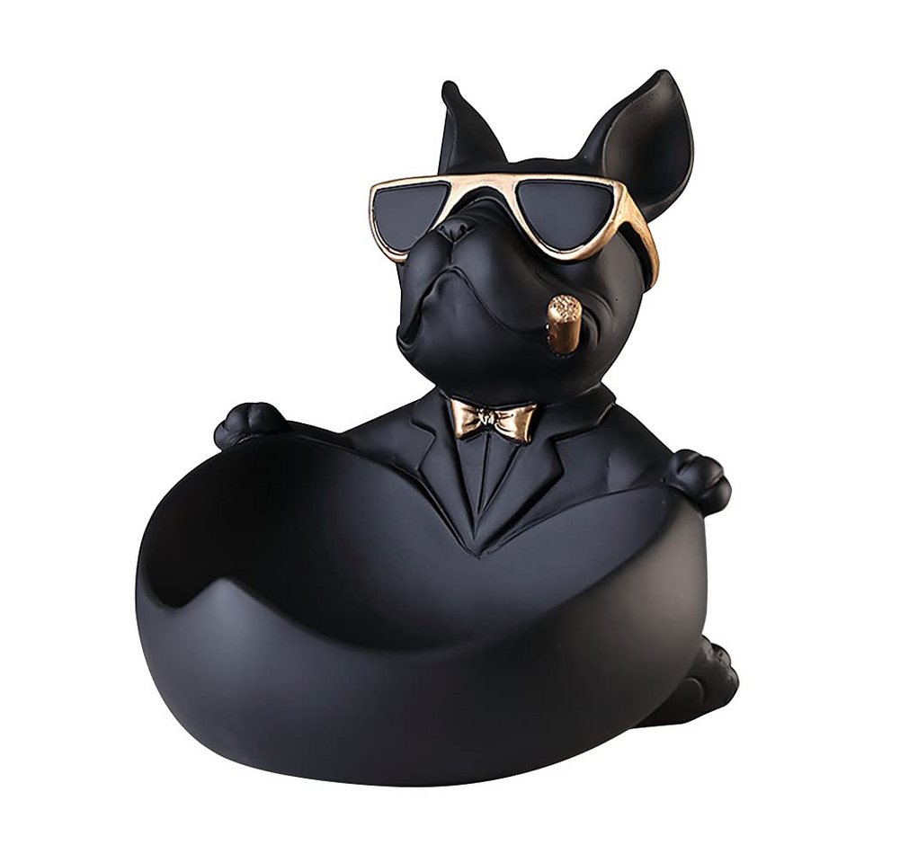 HYTIREBY Tierfigur Französische Bulldogge Figur,Französische Bulldogge Schlüsselschale (1 St), Schlüssel Aufbewahrungs Modern Skulptur Deko für Flur Wohnzimmer von HYTIREBY