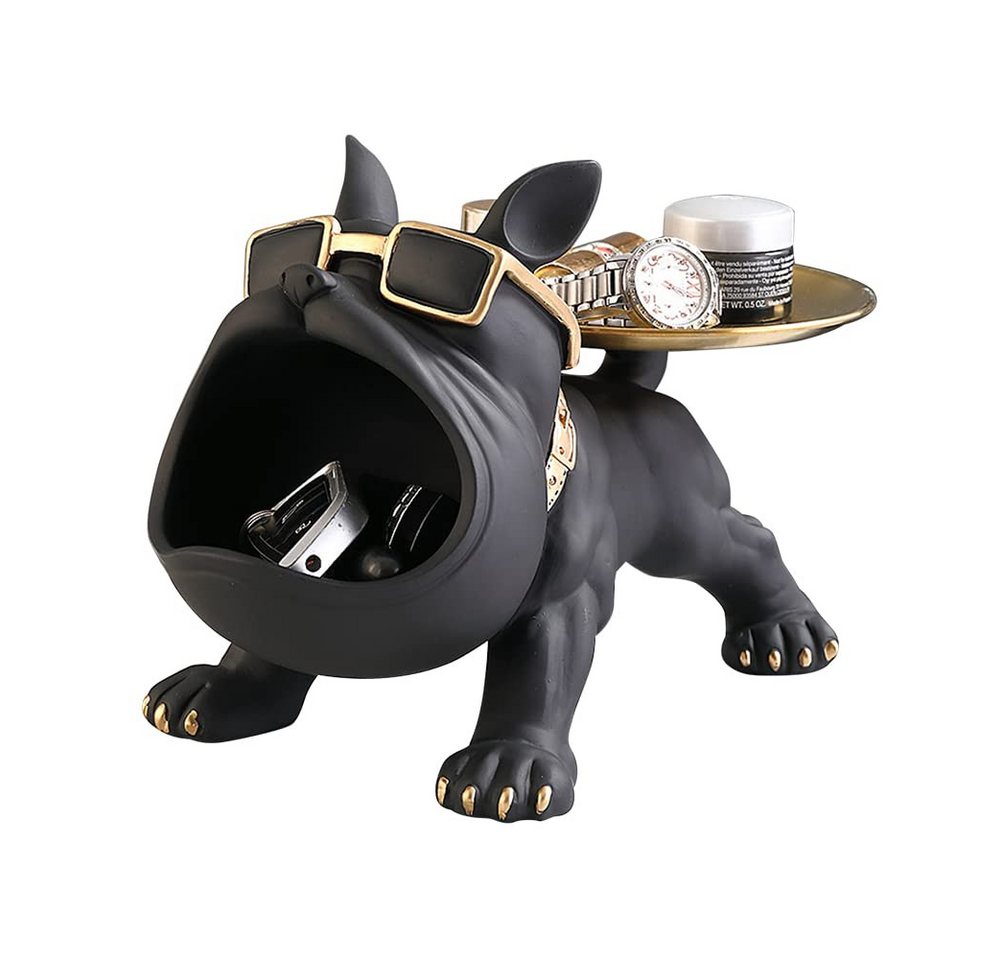 HYTIREBY Tierfigur Französische Bulldogge Figur,Französische Bulldogge Schlüsselschale (1 St), Schmuck Aufbewahrungsbox Modern Skulptur Deko für Flur Wohnzimmer von HYTIREBY